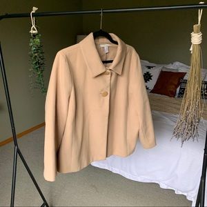 Womens Chico's Tan Cropped 2 Button Blazer